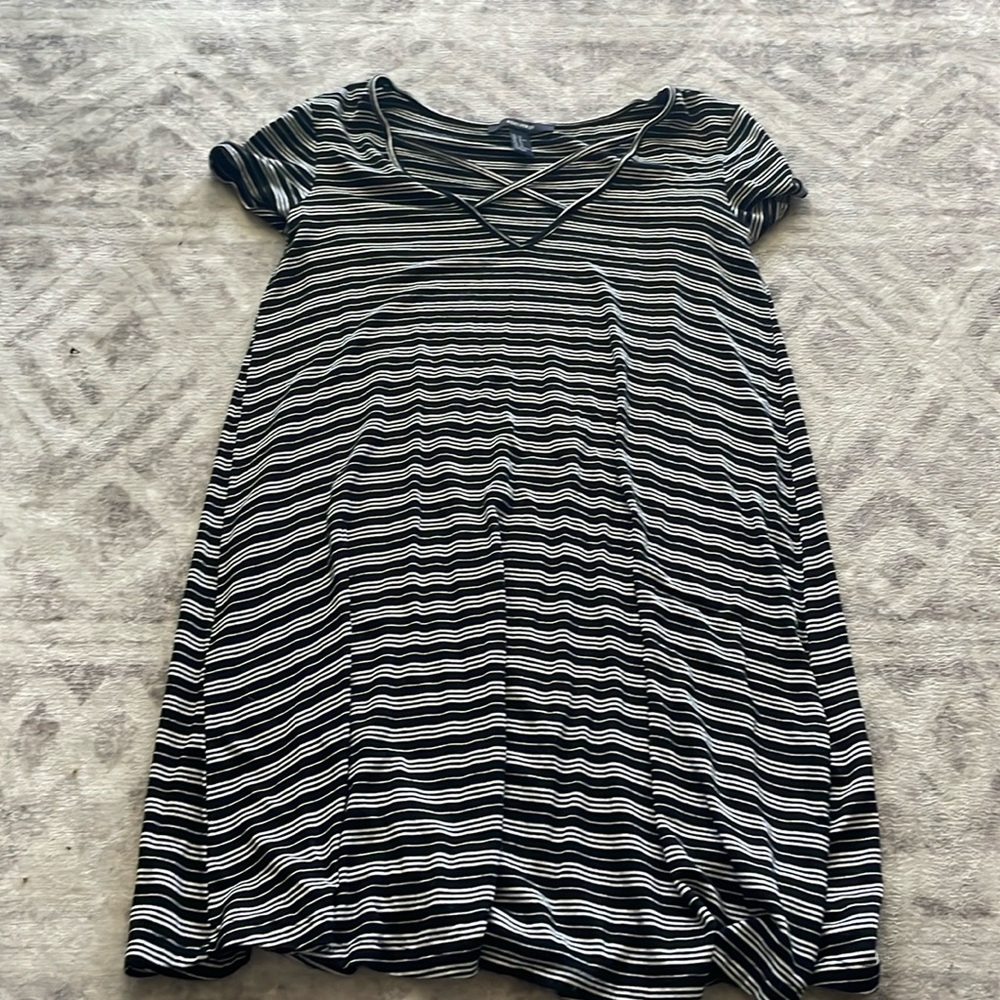 Small black and white striped T shirt dress from forever 21